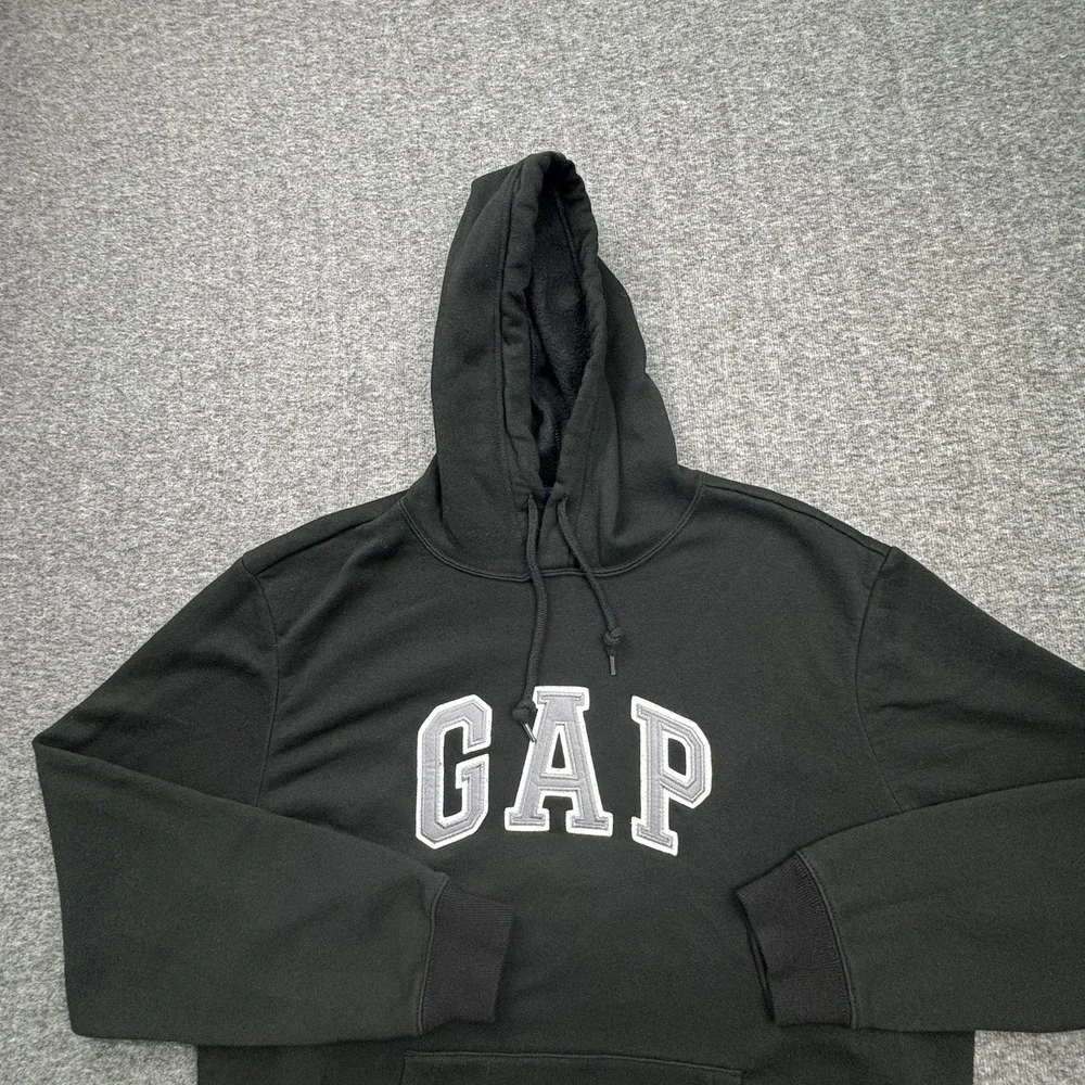 Gap Hoodie Mens‎ Sz Large Black Big Logo Spellout Pullover